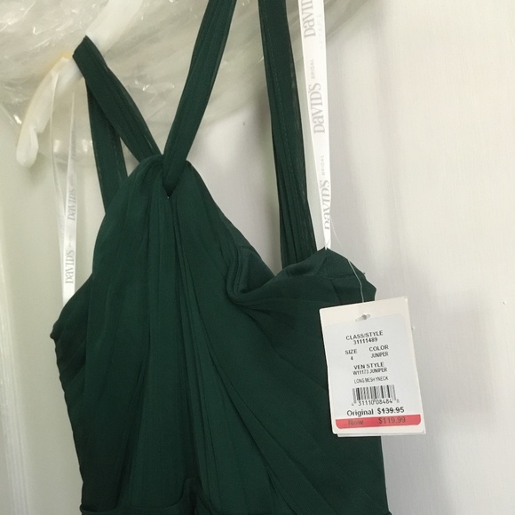 Y Neck Long Mesh Dress, 4, Juniper Green, NWT - Picture 10 of 15